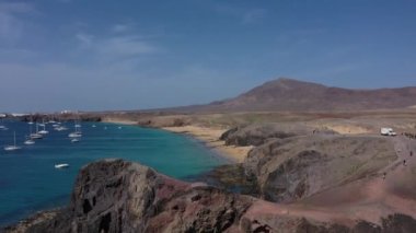 Costa Papagayo Kanarya Adaları 'ndaki Lanzarote plajı