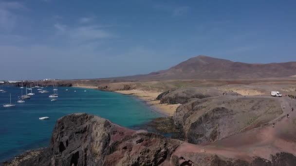 Lanzarote Beach Costa Papagayo Canary Islands — Stock Video