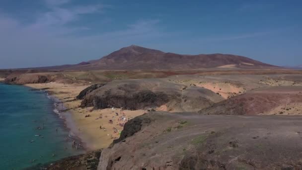Costa Papagayo Kanarya Adaları Ndaki Lanzarote Plajı — Stok video