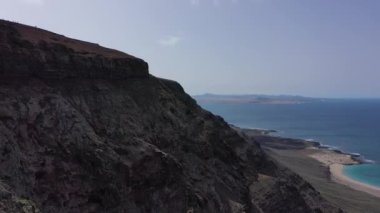 Mirador del Rio bakış açısının, Lanzarote Adası, İspanya havadan görünümü