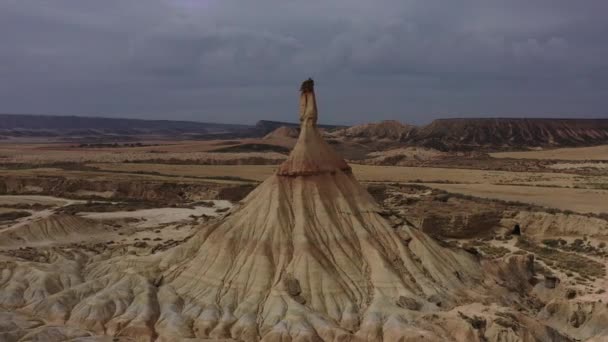 Prachtige Video Van Bardenas Reales Semi Woestijn Natuurgebied Spanje — Stockvideo