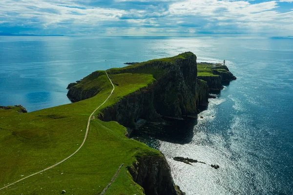Ocean Coast Panoramic Neist Point Lighthouse Escócia Reino Unido — Fotografia de Stock