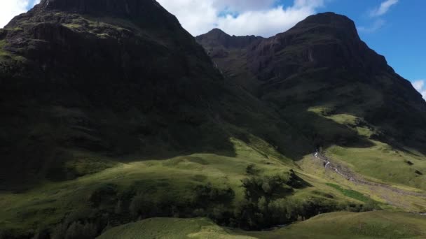 Schots Landschap Drie Zusters Bergketen Highlands Glencoe — Stockvideo