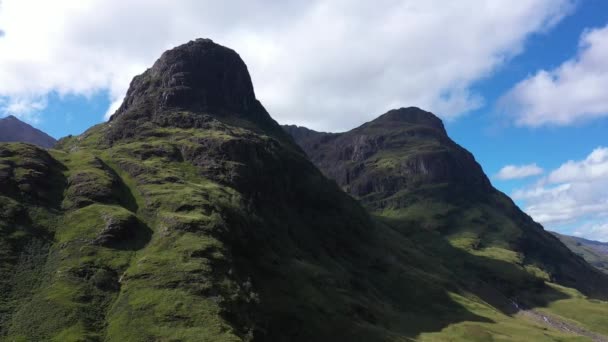 Scottish Landscape Three Sisters Mountain Range Highlands Glencoe — Stock Video