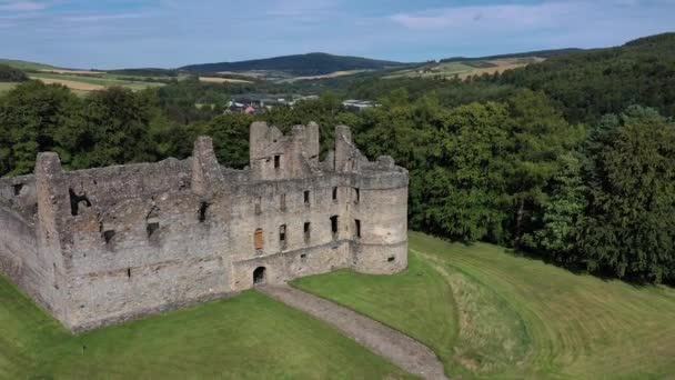Hrad Balvenie Skotsko Působivá Ruina Středověku — Stock video