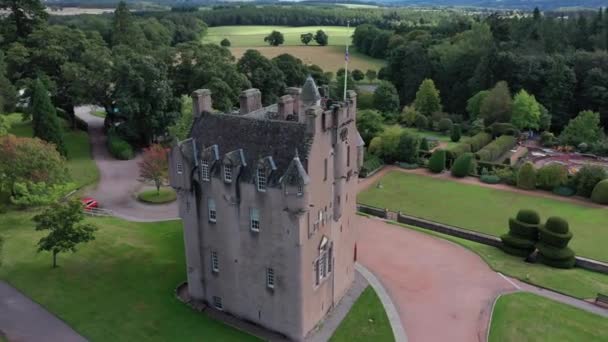 Zamek Crathes Niedaleko Banchory Aberdeenshire Szkocja Jest Dobrze Zachowanym Xvi — Wideo stockowe