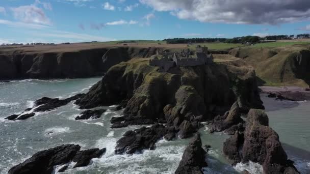Dunnottar Castle Stonhaven Aerial View — Video Stock
