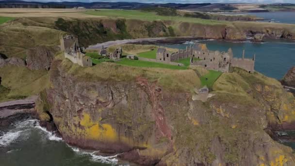 Dunnottar Castle Stonhaven Aerial View — Video
