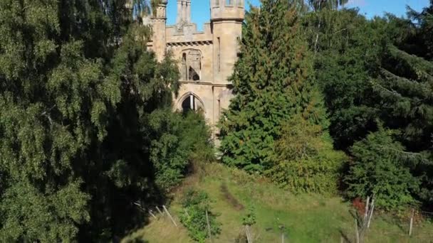 Crawford Priory Imponerande Gotisk Herrgård — Stockvideo
