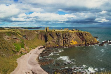 Dunnotar Castle in Stonhaven with views from afar