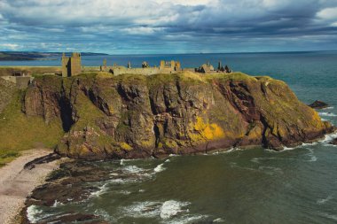 Dunnotar Castle in Stonhaven with views from afar