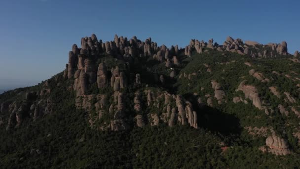 Vista Panorámica Montaña Montserrat — Vídeos de Stock
