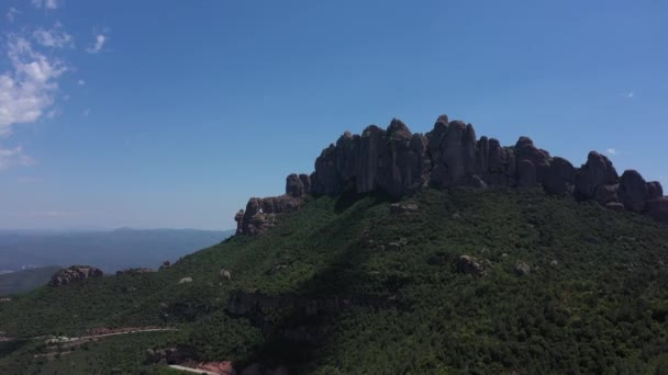 Panoramisch Uitzicht Berg Montserrat — Stockvideo