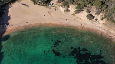 blue water beach cove of the mediterranean sea, on the costa brava of spain In Cala Giverola