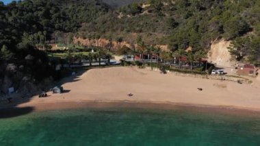 blue water beach cove of the mediterranean sea, on the costa brava of spain In Cala Giverola