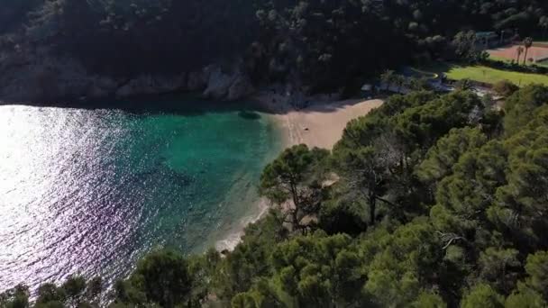 Blue Water Beach Cove Mediterranean Sea Costa Brava Spain Cala — Wideo stockowe