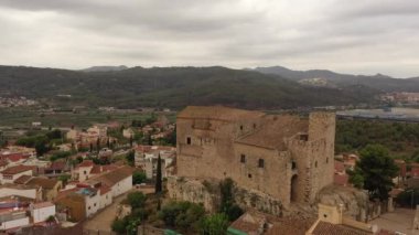 Castle of papiol, near barcelona from the heights