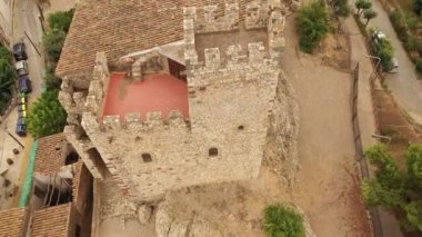 Castle of papiol, near barcelona from the heights