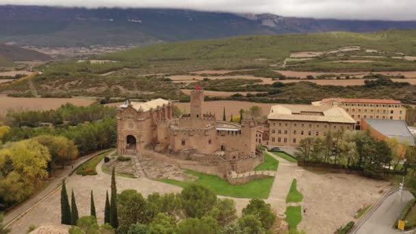 Nice Castle Javier Which Maintains Walls Many Parts Castle — Stock Video