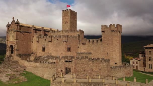 Nice Castelo Javier Que Mantém Paredes Muitas Partes Castelo — Vídeo de Stock