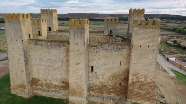 Castelo Sadaba Aragão Com Seis Torres Defensivas — Vídeo de Stock