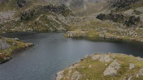 Beautiful Aerial View Lake Pyrenees — Video