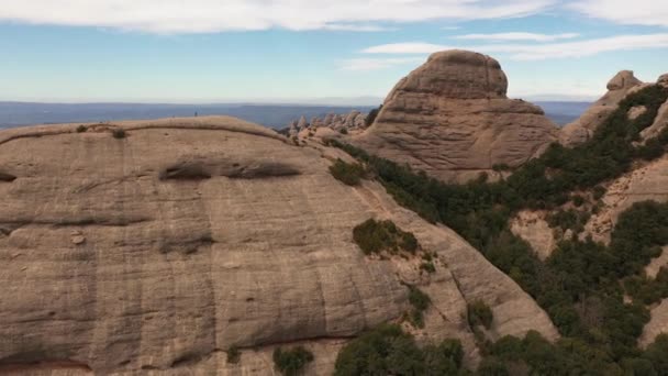 Drone Uitzicht Berg Montserrat Catalonië Spanje — Stockvideo