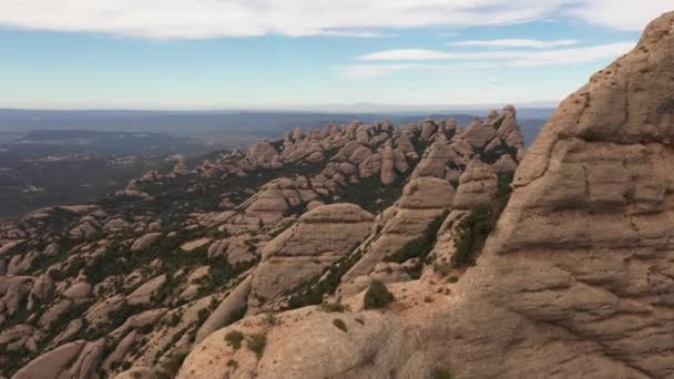 Drone View Mountain Montserrat Catalonia Spain — Stockvideo