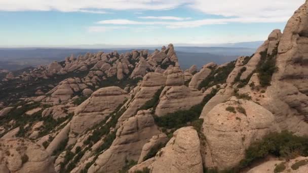 Drone View Mountain Montserrat Catalonia Spain — Stok Video