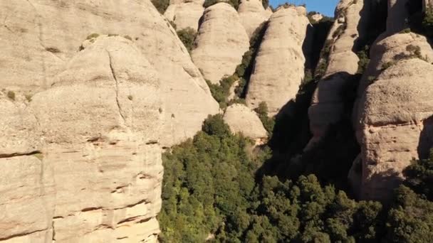Spanya Katalonya Daki Montserrat Dağı Nın Insansız Hava Aracı Görüntüsü — Stok video