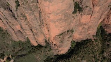 Aerial view of Mallos de Riglos, in Huesca, Spain