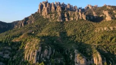 Drone view of the mountain of montserrat in Catalonia, Spain.