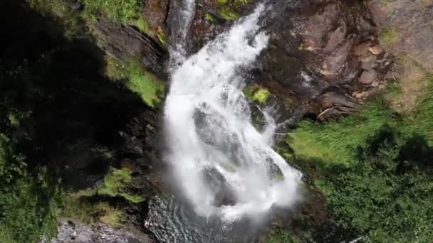Aerial View Beautiful Landscape Saut Deth Pish Waterfall Spain — Stock videók