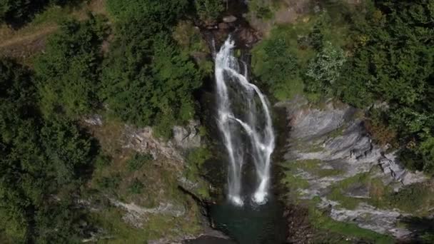 Aerial View Beautiful Landscape Saut Deth Pish Waterfall Spain — Video