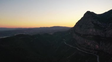 Drone view of the mountain of montserrat in Catalonia, Spain.