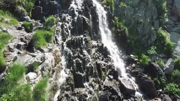 Waterfall Andorra Beautiful Waterfall Middle Nature — стоковое видео