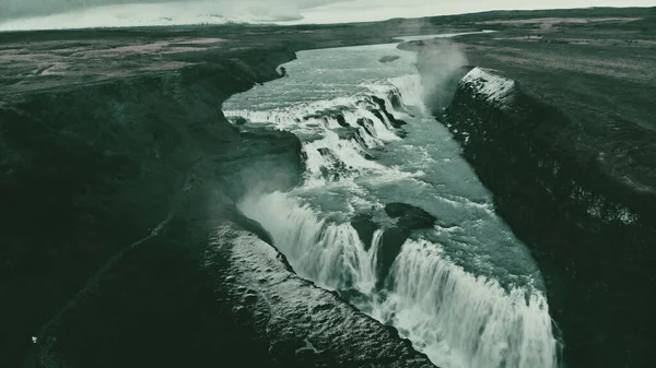Gullfoss Jeden Najbardziej Imponujących Wodospadów Islandii — Zdjęcie stockowe