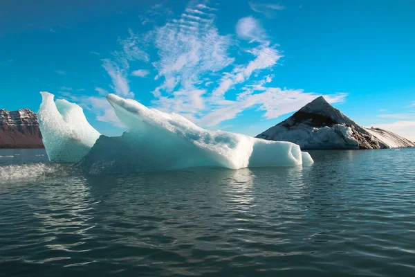 Ledovec Slunečném Dni Jokulsarlonské Laguně Island — Stock fotografie