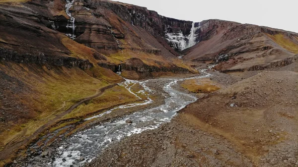 Cascada Hengifoss Este Islandia — Foto de Stock
