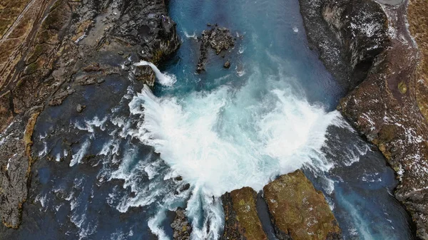Godafoss Çok Güzel Bir Zlanda Şelalesidir Kuzeyde Yer Almaktadır — Stok fotoğraf