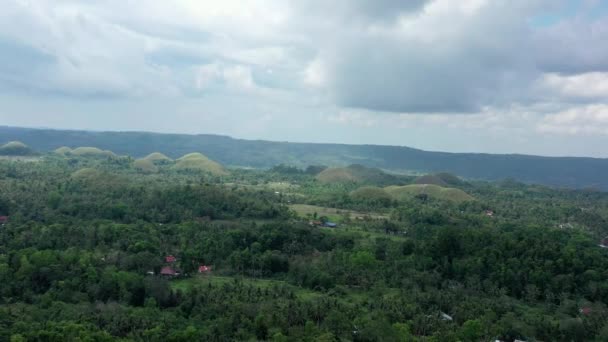 Prachtige Bergen Filippijnen Genaamd Chocolate Hills Drone Vanuit Lucht Gezien — Stockvideo