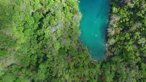 菲律宾Coron岛Kayangan湖的空中景观 — 图库视频影像
