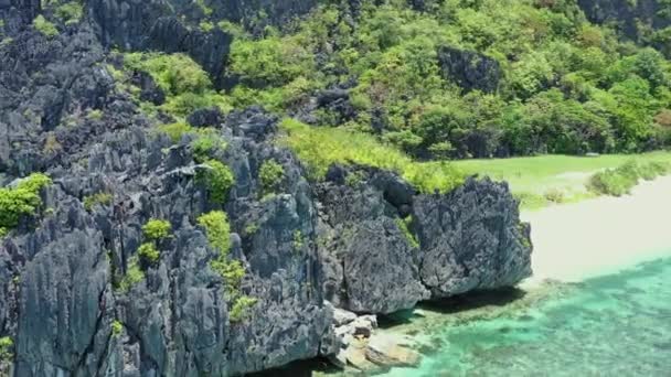 Vue Aérienne Une Maison Villégiature Sur Île Paradisiaque Tapuitan Avec — Video