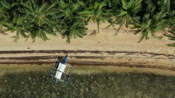 Вид Повітря Човен Красивому Пляжі Окамера Філіппінах — стокове відео