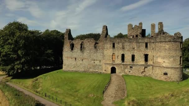 Замок Балвени Шотландия Впечатляющие Руины Средневековья — стоковое видео