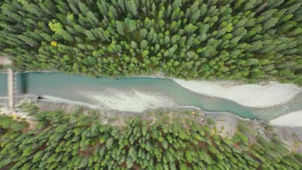 Вид Повітря Каньйон Стюарта Озері Мінневанка Національний Парк Банфф Канада — стокове відео