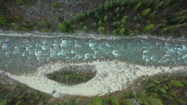 加拿大落基山脉Mistaya峡谷的河流 — 图库视频影像