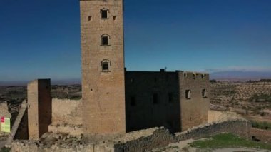 Ciutadilla, Lleida 'daki Ciutadilla Kalesi' nin havadan görünüşü