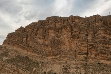 Ricote Vadisi, Murcia İspanya 'daki yarı kurak Ojos dağlarının havadan görünüşü.