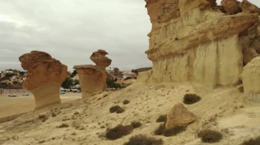 Gredas de Bolnuevo, Sandstone, Erosiones de Bolnuevo, Bolnuevo Doğal Anıtı, Bolnuevo, Mazarron, Murcia, İspanya, Avrupa